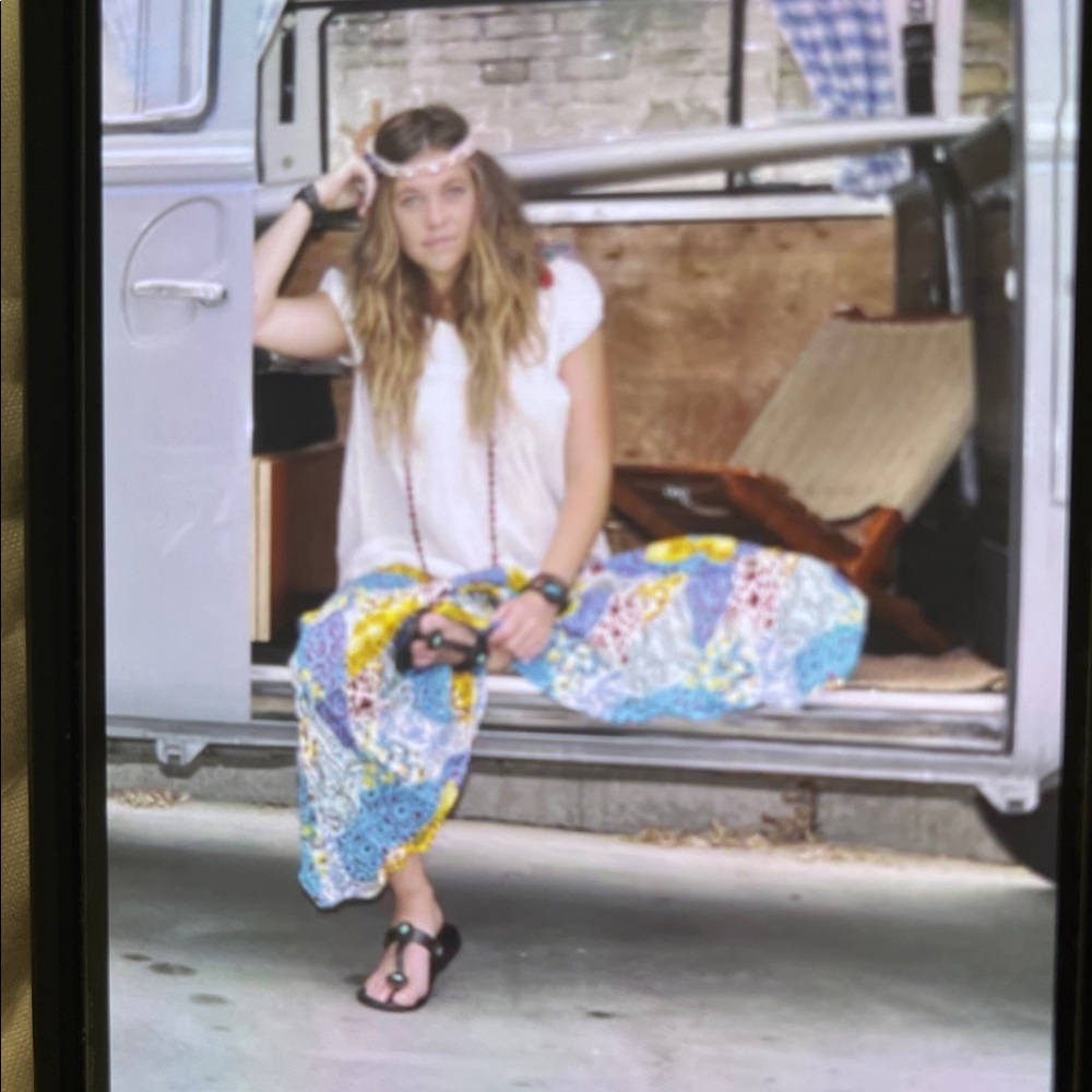 Hippie Boho Maxi Skirt Patchwork JP and Mattie in Colorful-NWT-XS(2-4) Linen